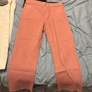 LOFT Pink Flare Wide Leg Jeans